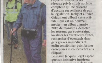 Article L’Hebdo 23/02/2017 sur la recherche de fuite de Gaz à Saint-Rogatien